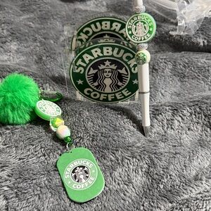 Starbucks Green and White Logo 3 piece Accessories Set.
